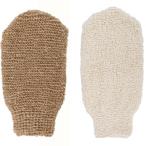 BAMBOO FIBER BATH EXFOLIATING GLOVE SET